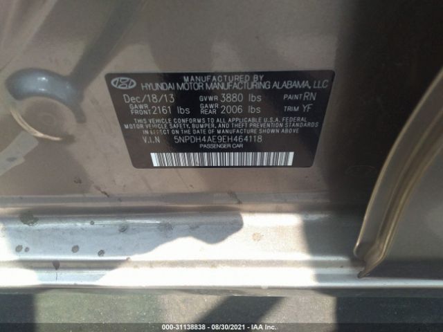 Photo 8 VIN: 5NPDH4AE9EH464118 - HYUNDAI ELANTRA 