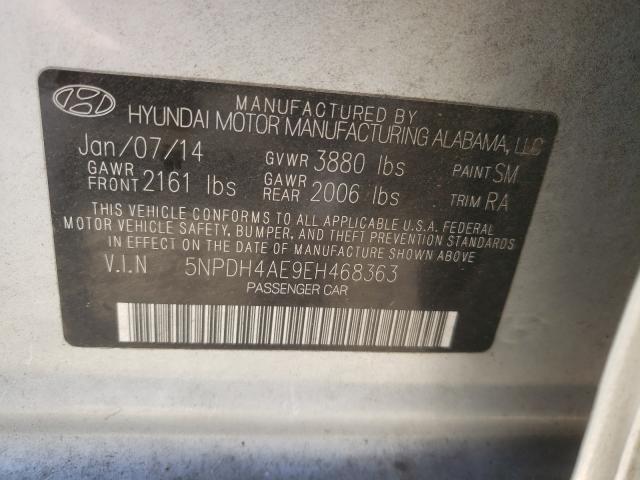 Photo 9 VIN: 5NPDH4AE9EH468363 - HYUNDAI ELANTRA SE 