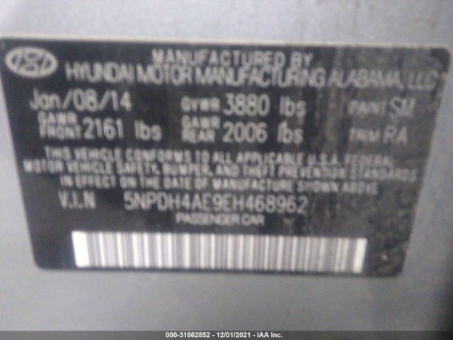 Photo 8 VIN: 5NPDH4AE9EH468962 - HYUNDAI ELANTRA 