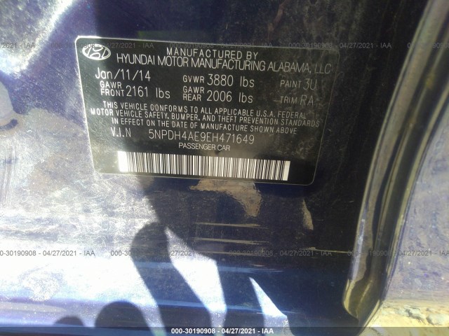 Photo 8 VIN: 5NPDH4AE9EH471649 - HYUNDAI ELANTRA 