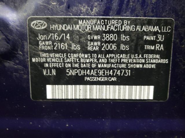 Photo 9 VIN: 5NPDH4AE9EH474731 - HYUNDAI ELANTRA SE 