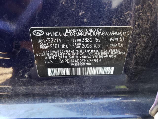 Photo 9 VIN: 5NPDH4AE9EH476849 - HYUNDAI ELANTRA SE 