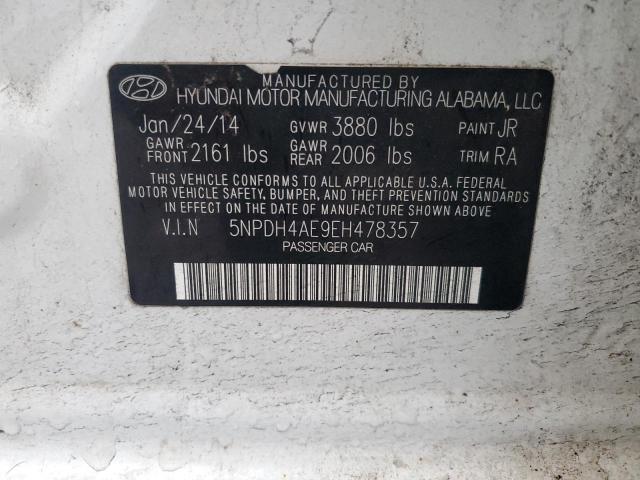 Photo 11 VIN: 5NPDH4AE9EH478357 - HYUNDAI ELANTRA SE 