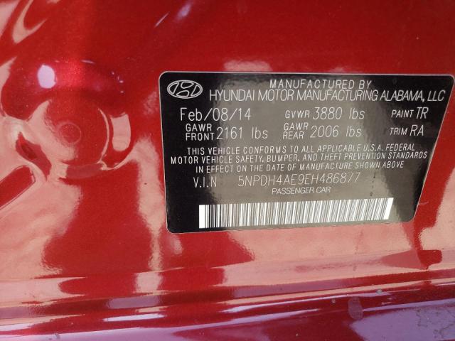 Photo 12 VIN: 5NPDH4AE9EH486877 - HYUNDAI ELANTRA SE 