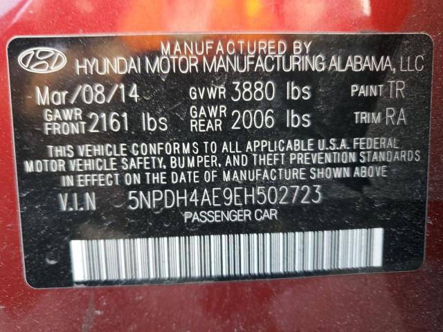 Photo 11 VIN: 5NPDH4AE9EH502723 - HYUNDAI ELANTRA SE 