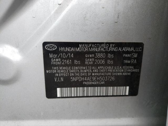 Photo 9 VIN: 5NPDH4AE9EH503726 - HYUNDAI ELANTRA SE 