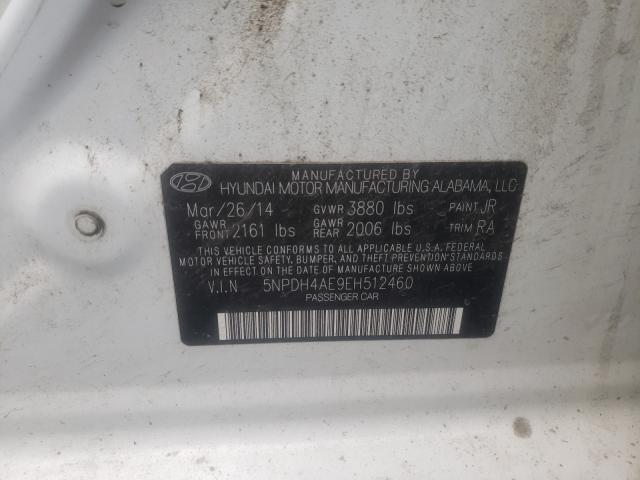 Photo 9 VIN: 5NPDH4AE9EH512460 - HYUNDAI ELANTRA SE 