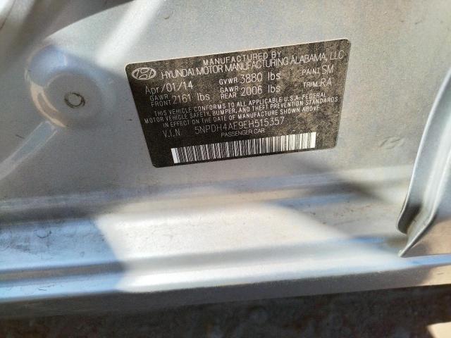 Photo 9 VIN: 5NPDH4AE9EH515357 - HYUNDAI ELANTRA SE 