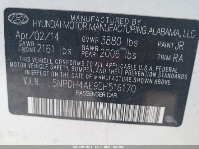 Photo 8 VIN: 5NPDH4AE9EH516170 - HYUNDAI ELANTRA 