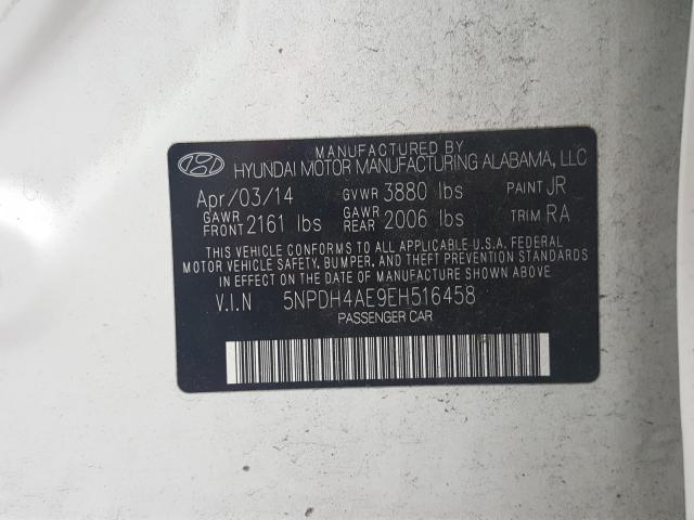 Photo 9 VIN: 5NPDH4AE9EH516458 - HYUNDAI ELANTRA SE 