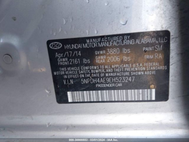 Photo 8 VIN: 5NPDH4AE9EH523247 - HYUNDAI ELANTRA 