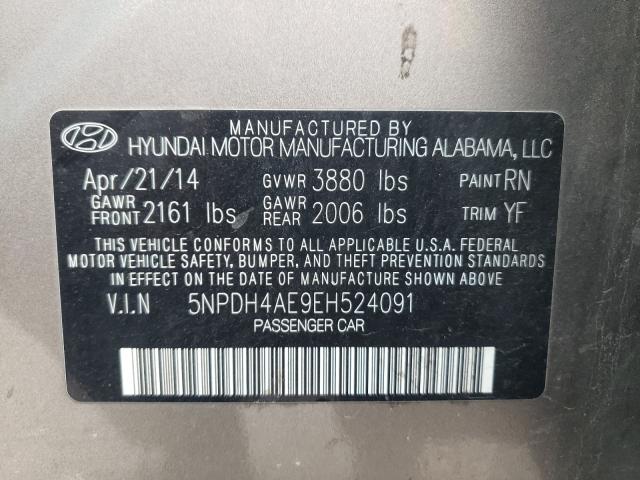 Photo 9 VIN: 5NPDH4AE9EH524091 - HYUNDAI ELANTRA SE 