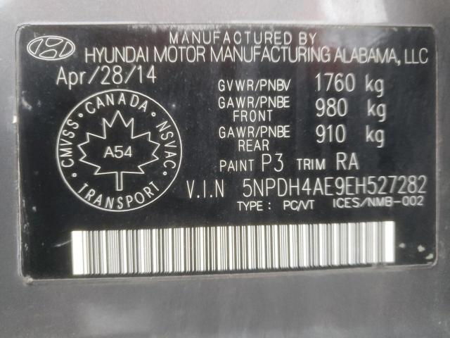 Photo 11 VIN: 5NPDH4AE9EH527282 - HYUNDAI ELANTRA SE 