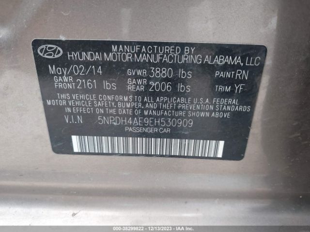 Photo 8 VIN: 5NPDH4AE9EH530909 - HYUNDAI ELANTRA 