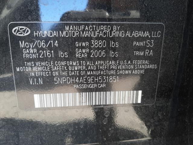 Photo 9 VIN: 5NPDH4AE9EH531851 - HYUNDAI ELANTRA SE 