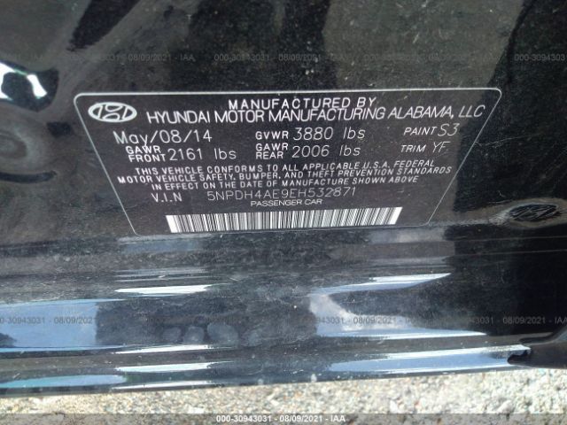 Photo 8 VIN: 5NPDH4AE9EH532871 - HYUNDAI ELANTRA 