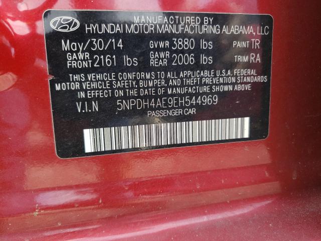 Photo 9 VIN: 5NPDH4AE9EH544969 - HYUNDAI ELANTRA SE 