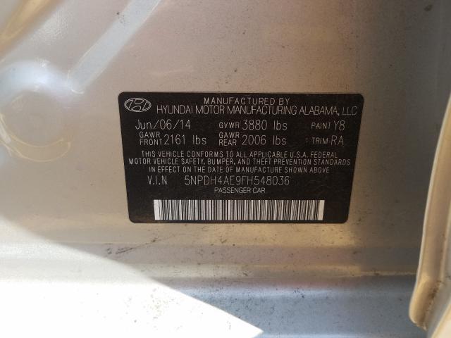 Photo 9 VIN: 5NPDH4AE9FH548036 - HYUNDAI ELANTRA SE 