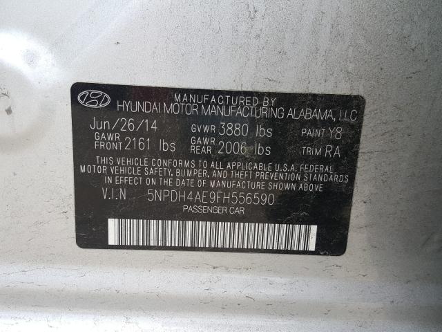 Photo 9 VIN: 5NPDH4AE9FH556590 - HYUNDAI ELANTRA SE 