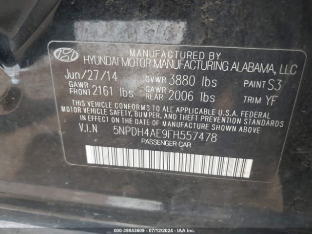 Photo 8 VIN: 5NPDH4AE9FH557478 - HYUNDAI ELANTRA 