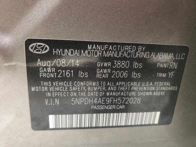 Photo 9 VIN: 5NPDH4AE9FH572028 - HYUNDAI ELANTRA SE 