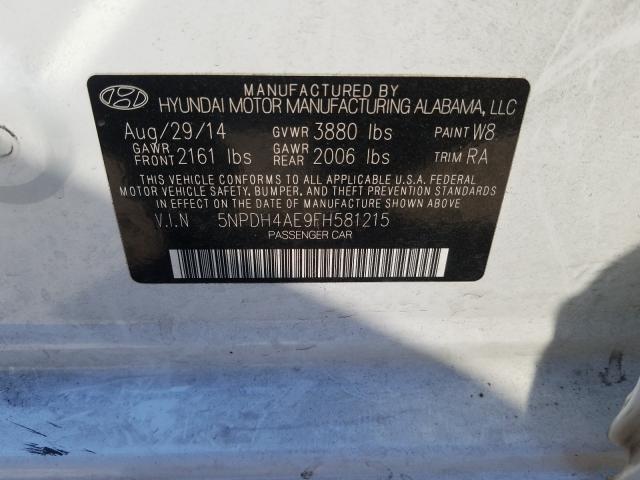 Photo 9 VIN: 5NPDH4AE9FH581215 - HYUNDAI ELANTRA SE 