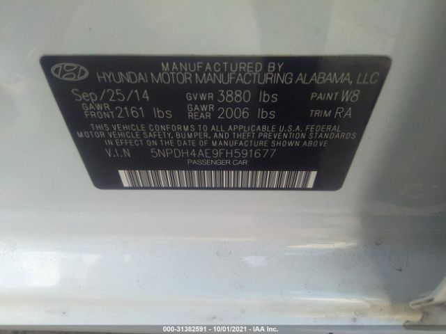 Photo 8 VIN: 5NPDH4AE9FH591677 - HYUNDAI ELANTRA 