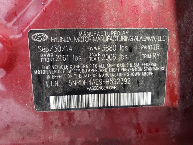 Photo 12 VIN: 5NPDH4AE9FH592392 - HYUNDAI ELANTRA SE 