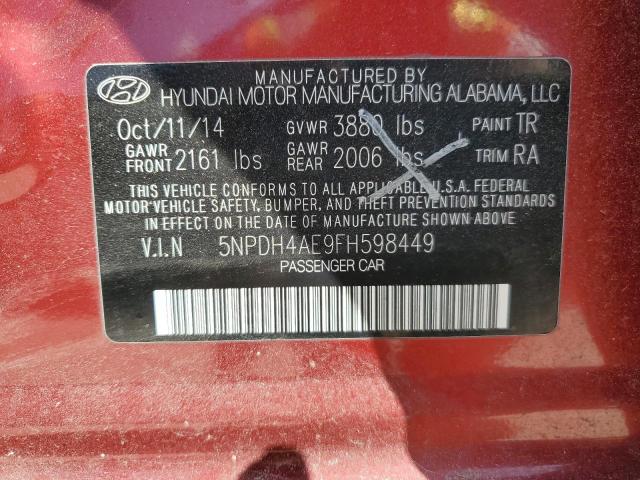 Photo 11 VIN: 5NPDH4AE9FH598449 - HYUNDAI ELANTRA SE 