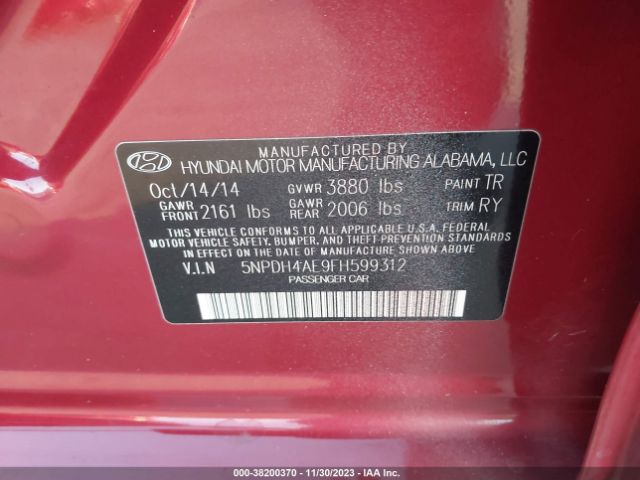 Photo 8 VIN: 5NPDH4AE9FH599312 - HYUNDAI ELANTRA 