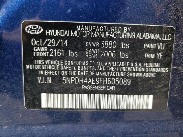 Photo 9 VIN: 5NPDH4AE9FH605089 - HYUNDAI ELANTRA SE 