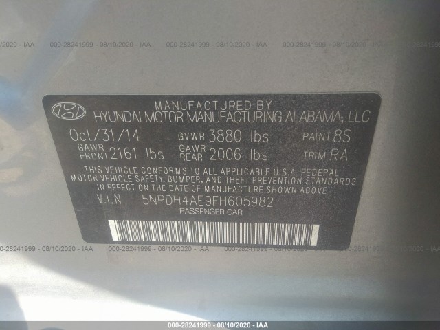 Photo 8 VIN: 5NPDH4AE9FH605982 - HYUNDAI ELANTRA 