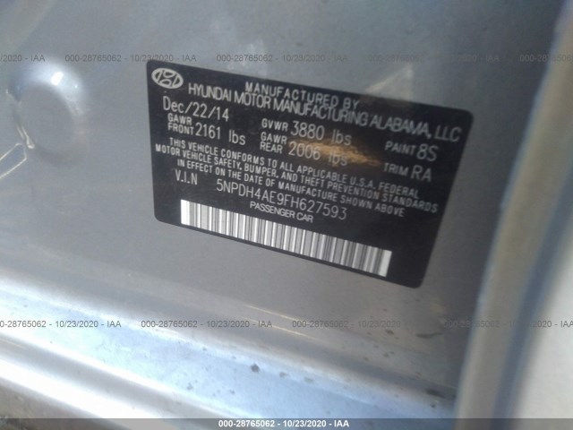 Photo 8 VIN: 5NPDH4AE9FH627593 - HYUNDAI ELANTRA 