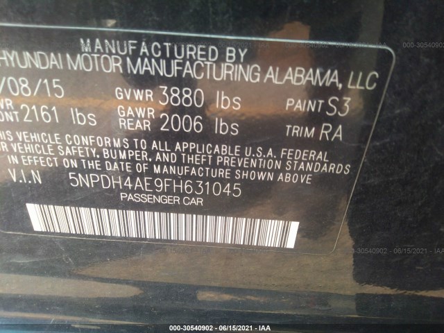 Photo 8 VIN: 5NPDH4AE9FH631045 - HYUNDAI ELANTRA 