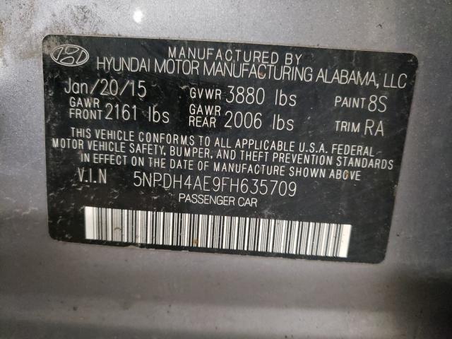 Photo 9 VIN: 5NPDH4AE9FH635709 - HYUNDAI ELANTRA SE 