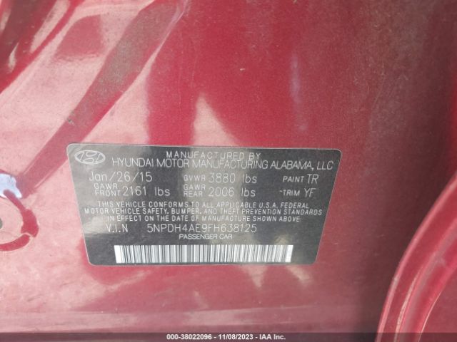 Photo 8 VIN: 5NPDH4AE9FH638125 - HYUNDAI ELANTRA 