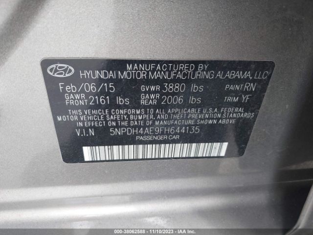 Photo 8 VIN: 5NPDH4AE9FH644135 - HYUNDAI ELANTRA 