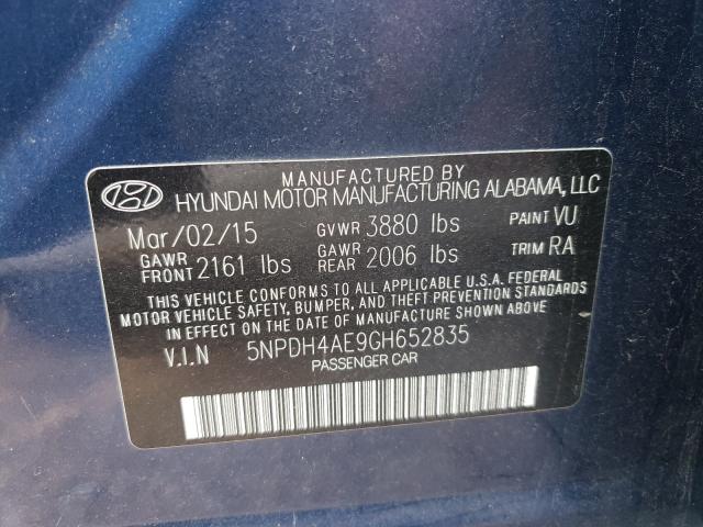 Photo 9 VIN: 5NPDH4AE9GH652835 - HYUNDAI ELANTRA SE 