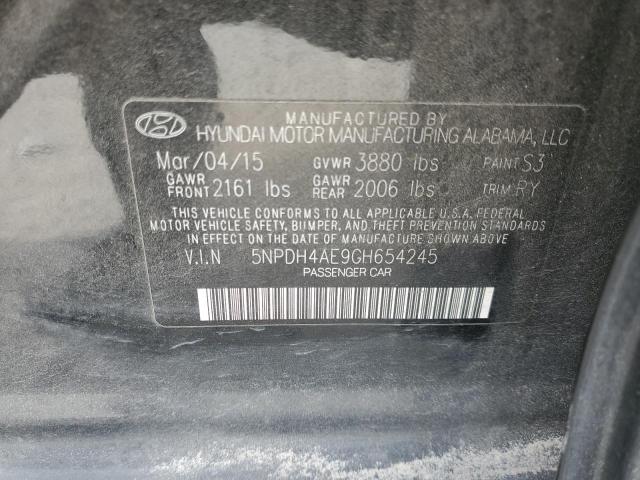 Photo 11 VIN: 5NPDH4AE9GH654245 - HYUNDAI ELANTRA SE 