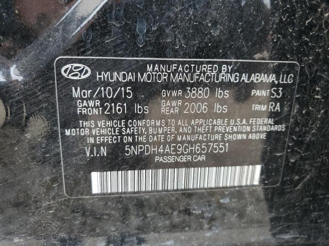 Photo 11 VIN: 5NPDH4AE9GH657551 - HYUNDAI ELANTRA SE 