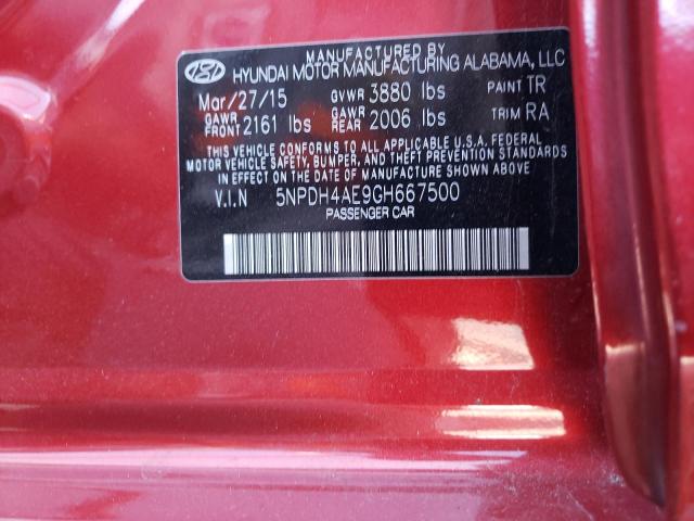 Photo 9 VIN: 5NPDH4AE9GH667500 - HYUNDAI ELANTRA SE 