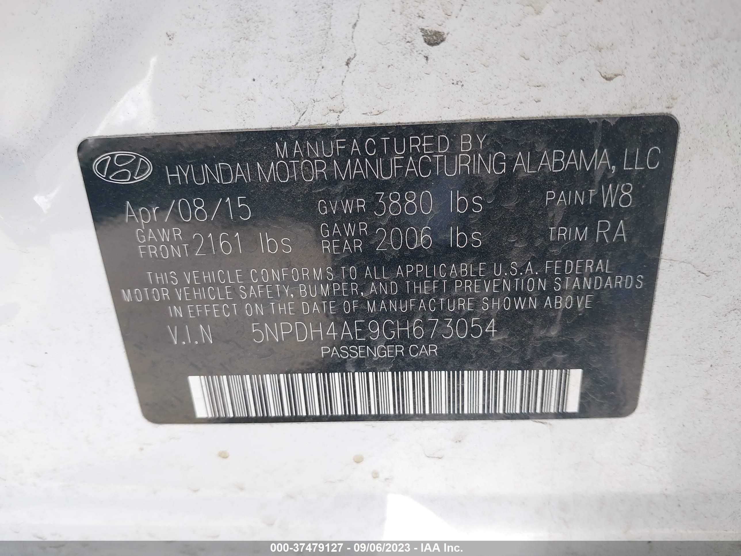 Photo 8 VIN: 5NPDH4AE9GH673054 - HYUNDAI ELANTRA 