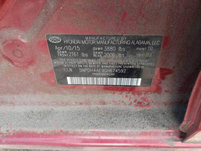 Photo 9 VIN: 5NPDH4AE9GH674592 - HYUNDAI ELANTRA SE 