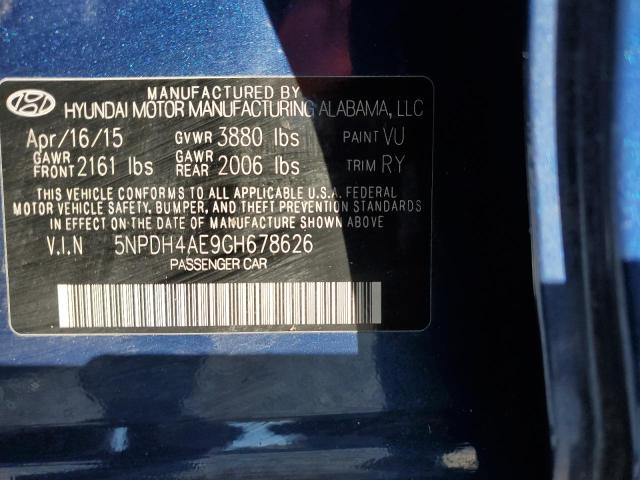 Photo 11 VIN: 5NPDH4AE9GH678626 - HYUNDAI ELANTRA SE 