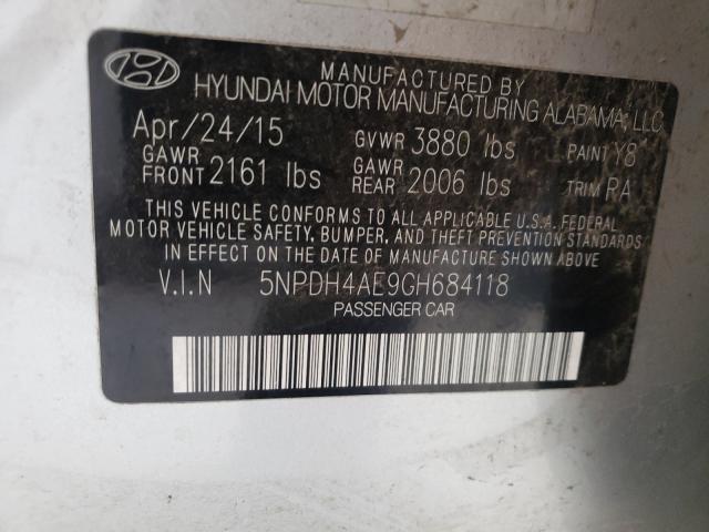 Photo 9 VIN: 5NPDH4AE9GH684118 - HYUNDAI ELANTRA SE 