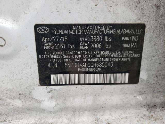 Photo 12 VIN: 5NPDH4AE9GH685043 - HYUNDAI ELANTRA SE 