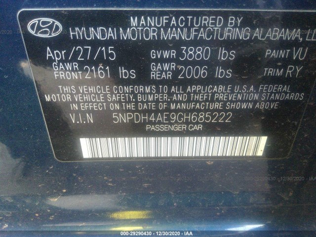 Photo 8 VIN: 5NPDH4AE9GH685222 - HYUNDAI ELANTRA 