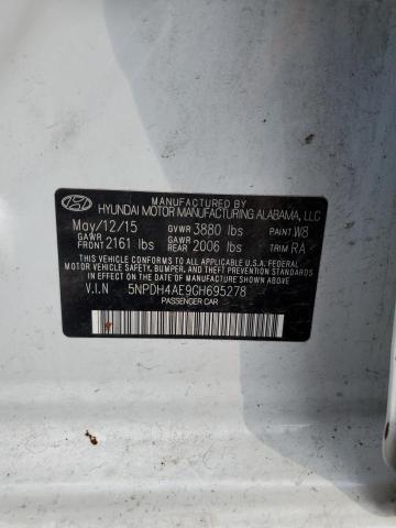 Photo 9 VIN: 5NPDH4AE9GH695278 - HYUNDAI ELANTRA SE 