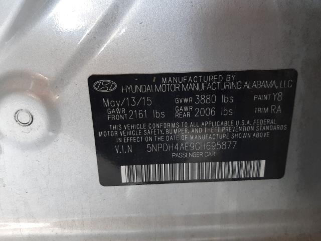 Photo 9 VIN: 5NPDH4AE9GH695877 - HYUNDAI ELANTRA SE 