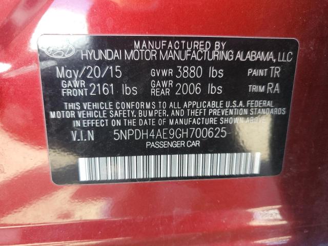 Photo 11 VIN: 5NPDH4AE9GH700625 - HYUNDAI ELANTRA 